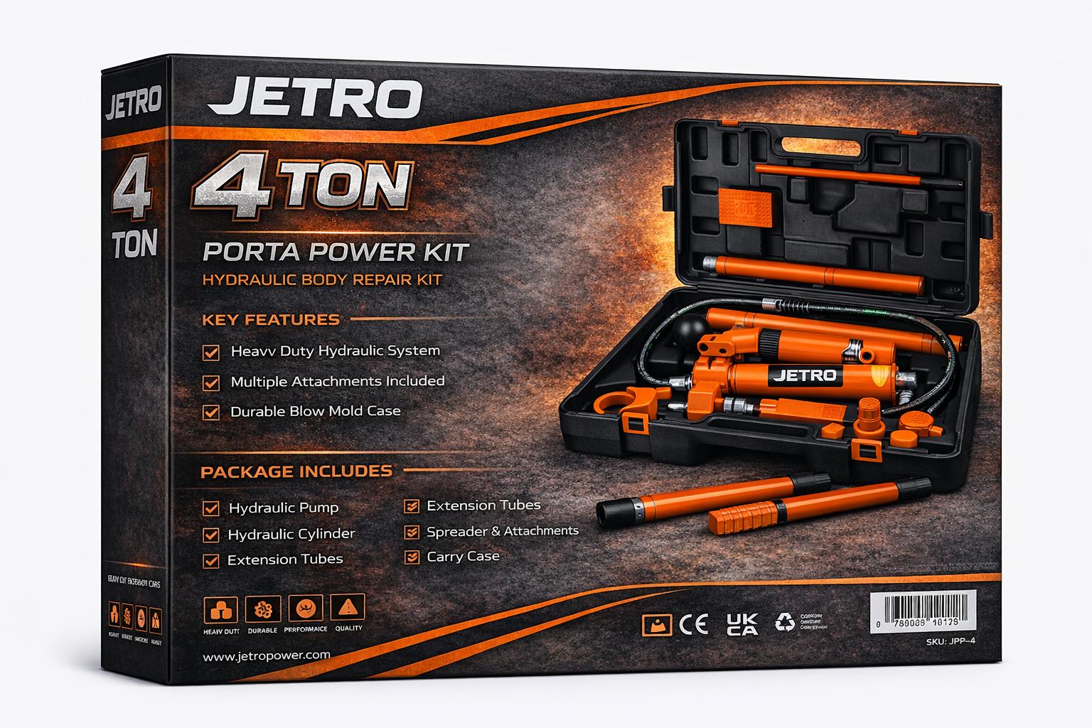 JETRO 4 ton porta power kit packaging visual